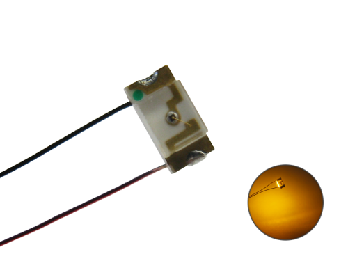 LED SMD 1206 mit Kupferlackdraht gelb