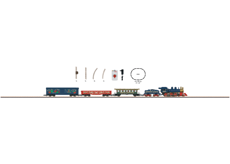 Märklin 081846 Weihnachts-Startpackung 120 Volt. Güterzug mit Gleisoval und entsprechender Stromversorgung Spur Z