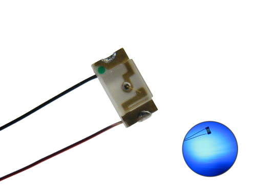 LED SMD 1206 mit Kupferlackdraht blau