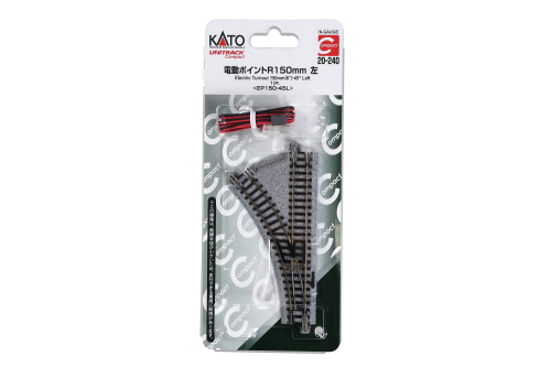 Kato K20-240 Unitrack Compact Elektrische Weiche links R150mm 45° Spur N