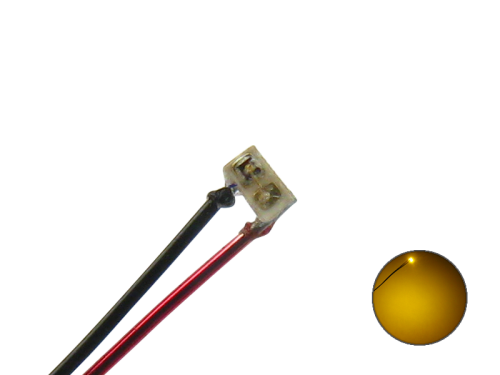 10 Stück LED SMD 0201 mit Kupferlackdraht Draht Kabel gelb