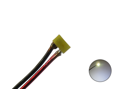 10 Stück LED SMD 0201 mit Kupferlackdraht Draht Kabel kaltweiß / weiß