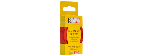 BRAWA 3102 Litze 0,14mm² 10m Ring rot