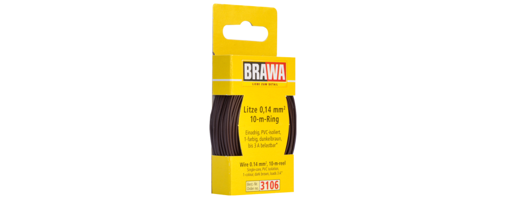 BRAWA 3106 Litze 0,14mm² 10m Ring dunkelbraun