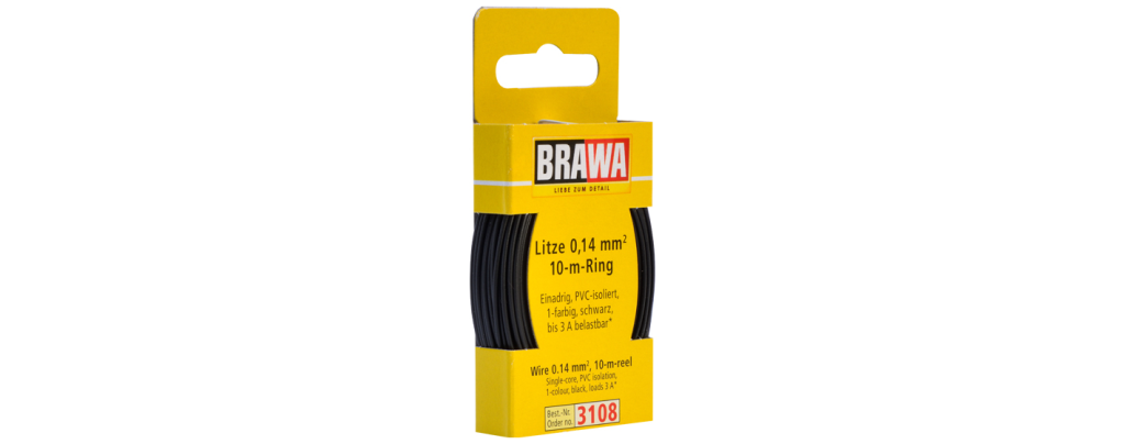 BRAWA 3108 Litze 0,14mm² 10m Ring schwarz