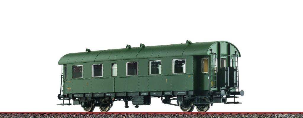 BRAWA 46757 Personenwagen Pwi-29 SNCF Epoche III (LED) Spur H0