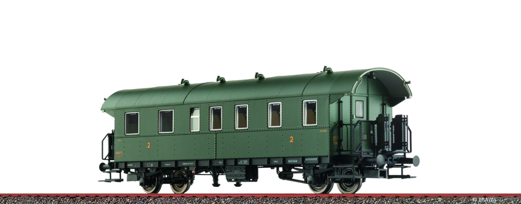 BRAWA 46758 Personenwagen BCi-28 SNCF Epoche III (LED) Spur H0