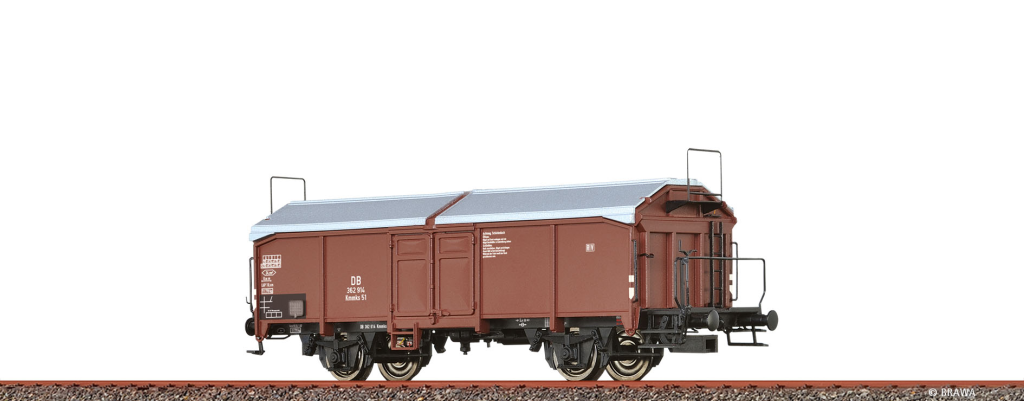BRAWA 48634 Güterwagen Kmmks 51 DB Epoche III Spur H0