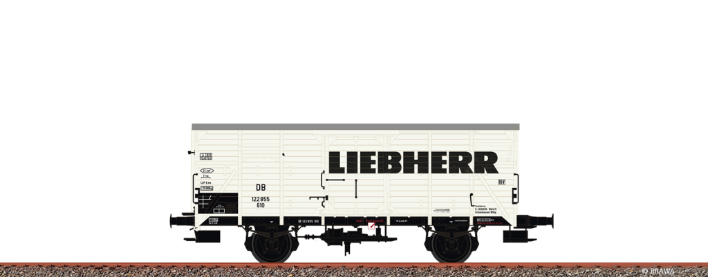 BRAWA 49802 Güterwagen G10 DB Epoche III Liebherr (B2002) Spur H0