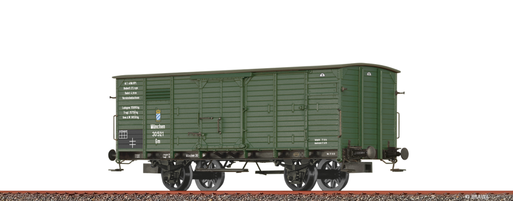 BRAWA 49825 Güterwagen Gm K.Bay.Sts.B. Epoche I Spur H0