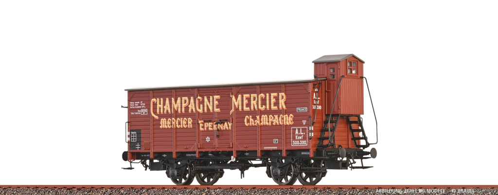 BRAWA 67499 Gedeckter Güterwagen P AL II Champagne Mercier Spur N