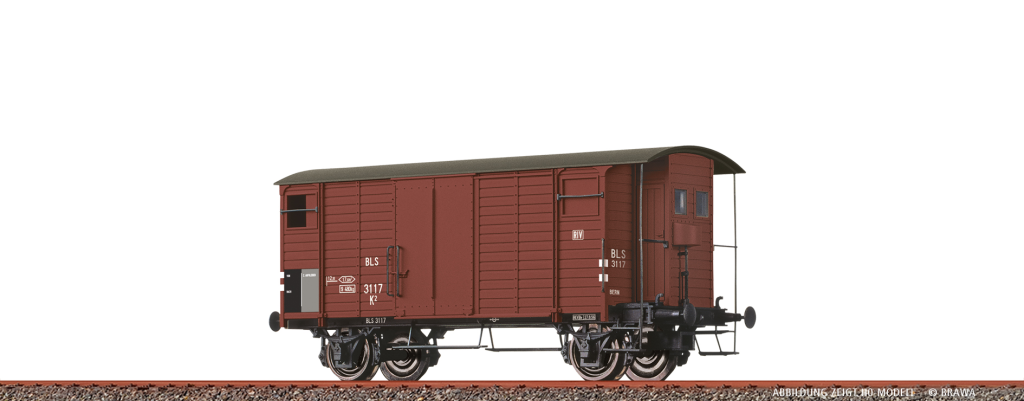 BRAWA 67872 Gedeckter Güterwagen K2 BLS Epoche III Spur N