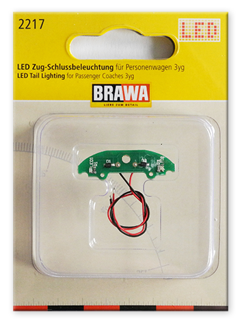 BRAWA 2217 LED Zug Schlussbeleuchtung 3yg Spur H0