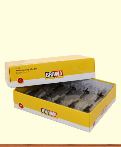 BRAWA 93700 Haken-Kupplungsset 10 Stück Spur 0