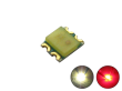 4 Stück DUO Bi-Color LED SMD 0605 warmweiß / rot mit Kupferlackdraht und gemeinsamer Anode