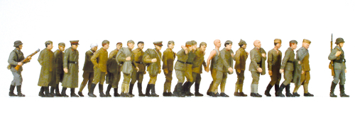 Preiser 16577 UdSSR Russische Kriegsgefangene 22 unbemalte Figuren Spur H0