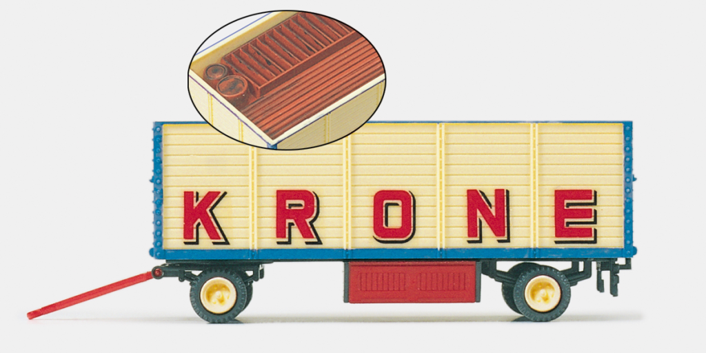 Preiser 21021 Zirkus Krone Packwagen offen Fertigmodell Spur H0