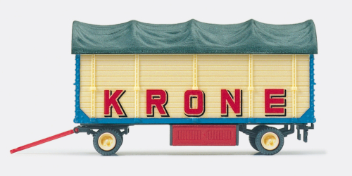 Preiser 21023 Zirkus Krone Packwagen mit Plane Fertigmodell Spur H0