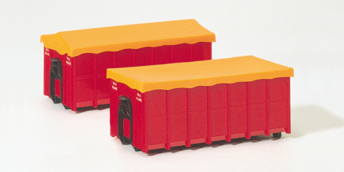 Preiser 31019 Container mit Plane für Abrollkipper rot Bausatz Spur H0