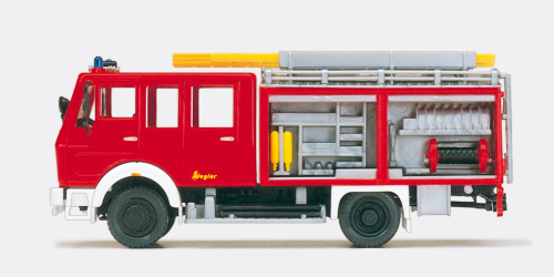 Preiser 31128 Feuerwehr Löschgruppenfahrzeug LF16 - MB 1019 AF/36 Aufbau Ziegler mit Inneneinrichtung Spur H0