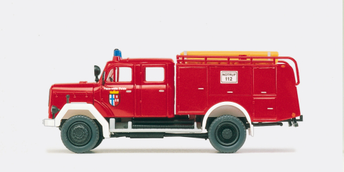 Preiser 31218 Feuerwehr Tanklöschfahrzeug TLF 16 Magirus F 150 D 10A Bausatz Spur H0