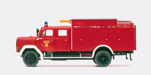 Preiser 31261 Feuerwehr Trockentank Löschfahrzeug TroTLF 16 Magirus 150D Bausatz Spur H0