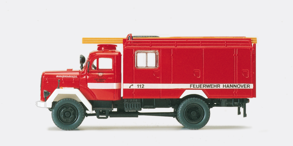 Preiser 31272 Feuerwehr Löschgruppen Fahrzeug LF 16 TS Magirus Mercur 125A Bausatz Spur H0