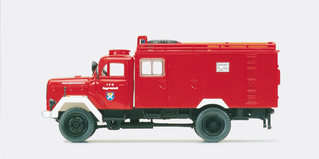 Preiser 31276 Katastrophenschutz Schlauchwagen SW 2000 Magirus Mercur 125 A Bausatz Spur H0