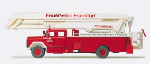 Preiser 31292 Feuerwehr Gelenkbühne Magirus F200 D 16 Bausatz Spur H0