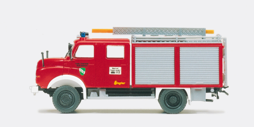 Preiser 31298 Feuerwehr Tanklöschfahrzeug TLF 16/ 25 MAN 11.192 HALF Aufbau Ziegler Bausatz Spur H0