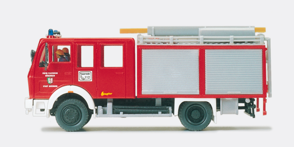 Preiser 35001 Feuerwehr Tanklöschfahrzeug TLF 16 MB 1019 AF/36 Aufbau Ziegler Fertigmodell Spur H0