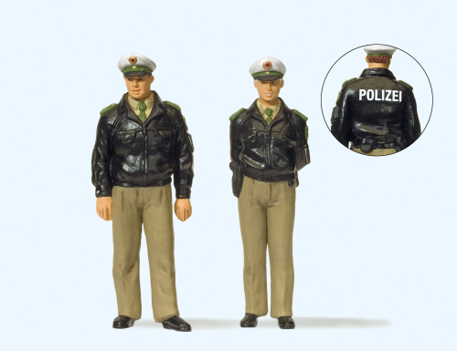 Preiser 44900 Polizisten stehend in grüner Uniform Spur G / Spur II