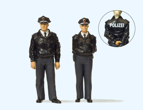 Preiser 44909 Polizisten stehend in blauer Uniform Spur G / Spur II