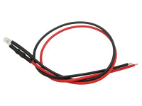 Litze LED für 12-16V S996-10 Stück LEDs 3mm weiß klar mit Kabel 