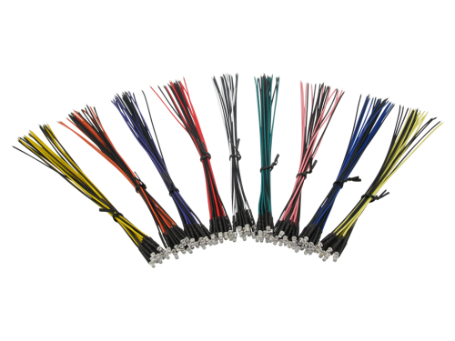 10 Stück LED 3mm klar mit Kabel für 12-24V verschiedene Farben
