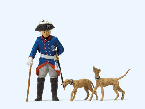 Preiser 54190 Friedrich II von Preußen mit 2 Hunden Spur G / Spur II