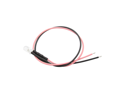 10 Stück LED 5mm klar mit Anschlusskabel und Widerstand pink
