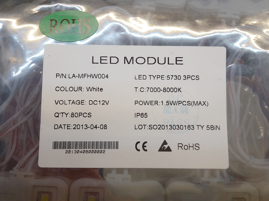 Leistungs LED Modul selbstklebend 12V 5730 1,5W kaltweiß