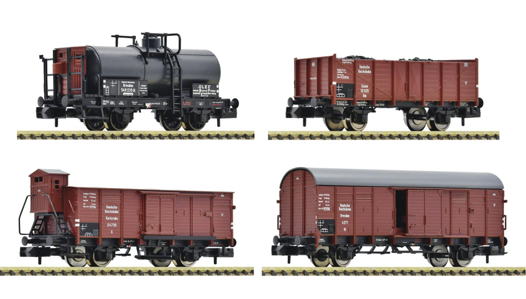 Fleischmann 880907 4 teiliges Set Güterwagen DRB Spur N