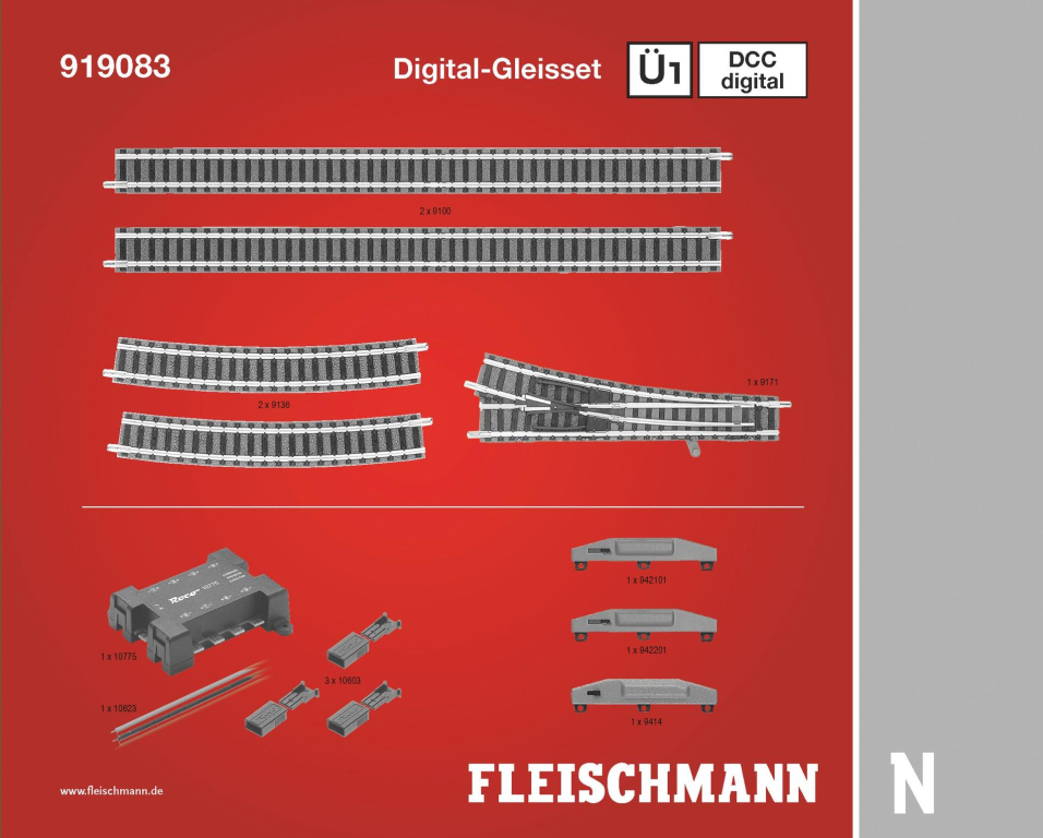 Fleischmann 919083 DCC digital Gleisset Ü1 Spur N