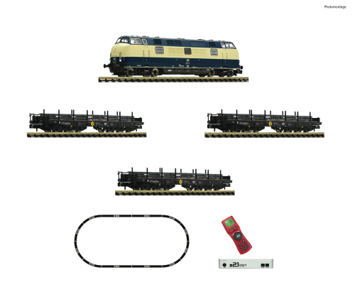 Fleischmann 931902 z21 start Digitalset Diesellokomotive BR 221 mit Güterzug DB Spur N