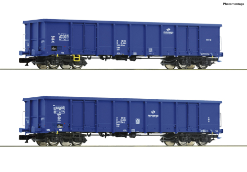 ROCO 37651 2 teiliges Set Offene Güterwagen PKP Cargo Spur TT