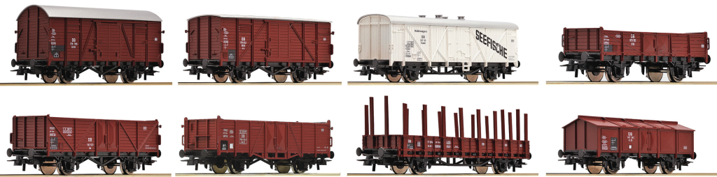 ROCO 44002 8 teiliges Set Güterwagen DB Spur H0