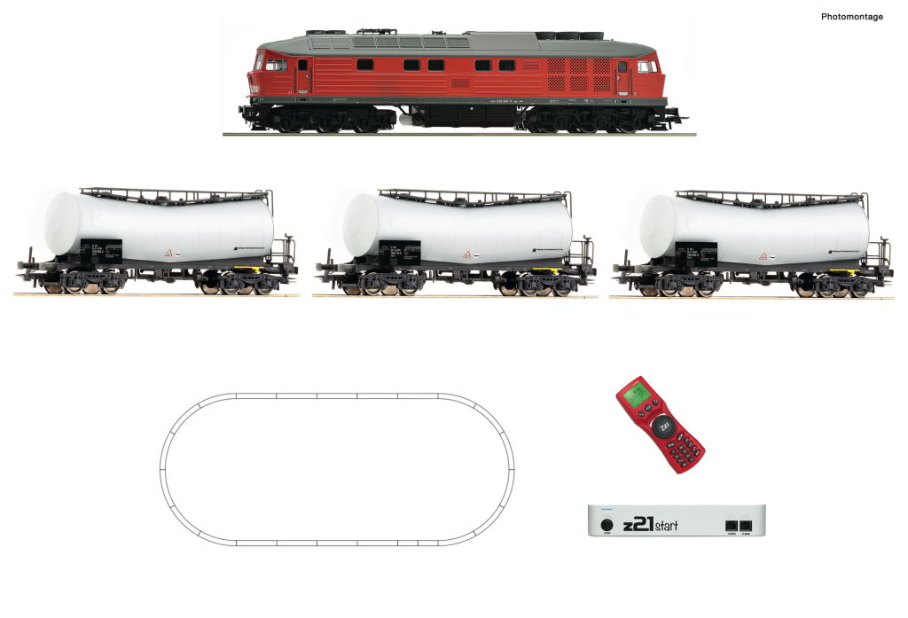 ROCO 51340 z21 start Digitalset Diesellokomotive BR 232 mit Kesselwagenzug DB AG Spur H0