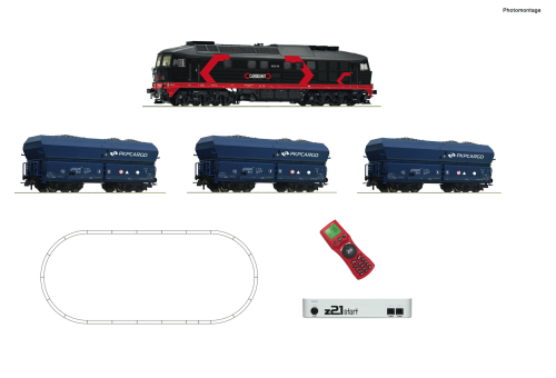 ROCO 51342 z21 start Digitalset Diesellokomotive BR 232 mit Güterzug Cargounit PKP Spur H0