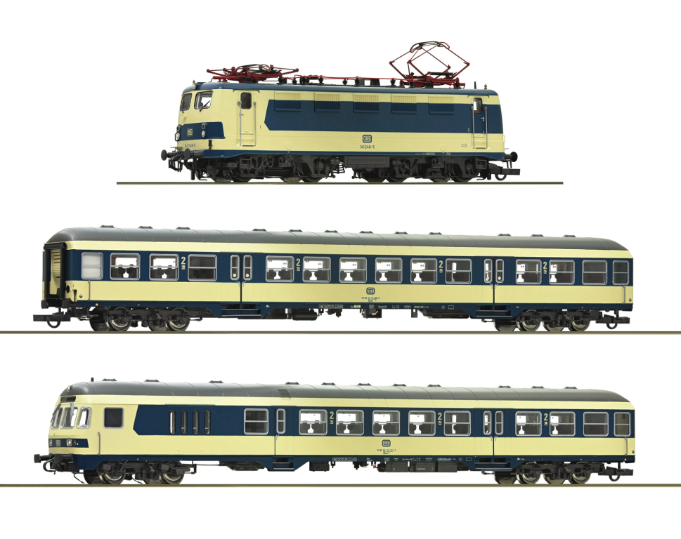 ROCO 61484 3 teiliges Zugset Karlsruher Zug DB Spur H0