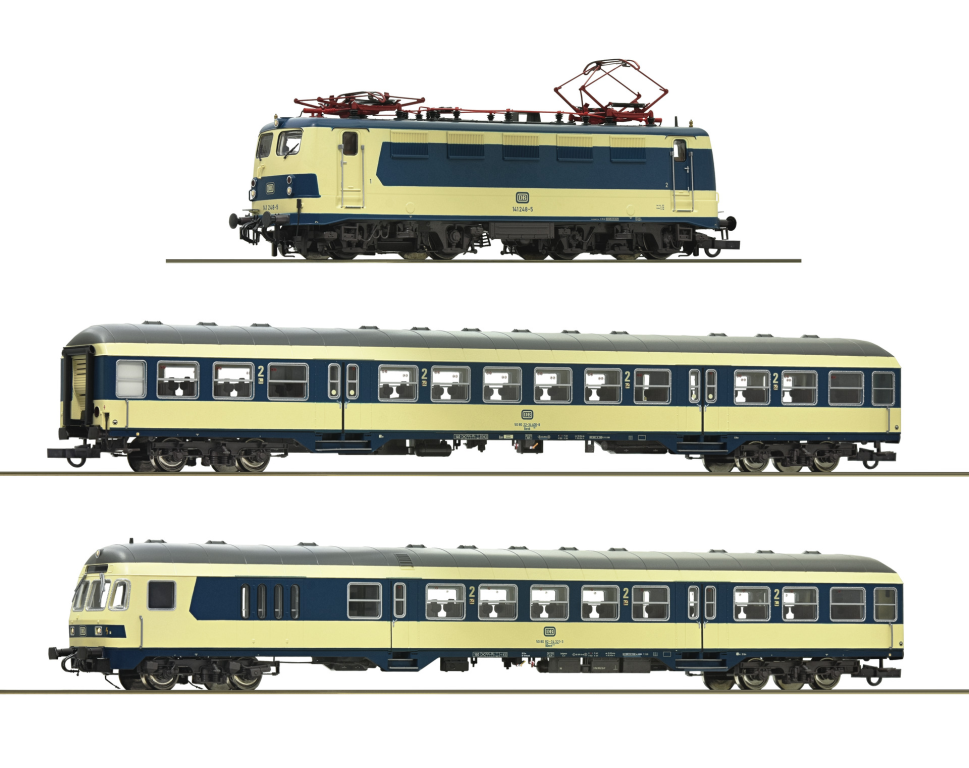 ROCO 61485 3 teiliges Zugset Karlsruher Zug DB Spur H0