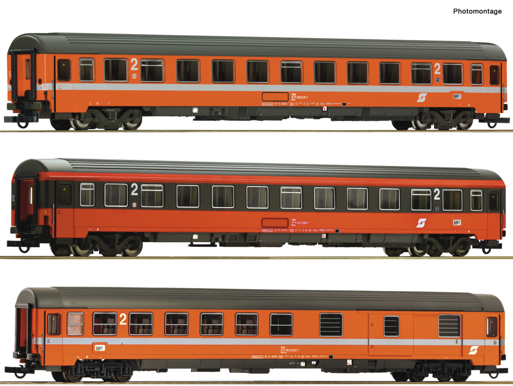 ROCO 74043 3 teiliges Set 1 EC 60 Maria Theresia ÖBB Spur H0