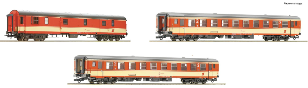 ROCO 74052 3 teiliges Set 2 Eilzug E 712 ÖBB Spur H0