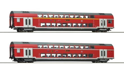 ROCO 74149 2 teiliges Set Doppelstockwagen DB AG Spur H0